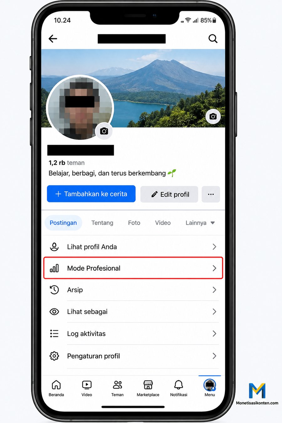 Cara mengaktifkan FB Pro