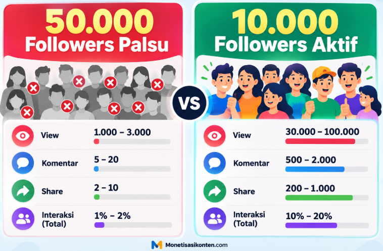 Membeli Followers untuk Mengejar Monetisasi