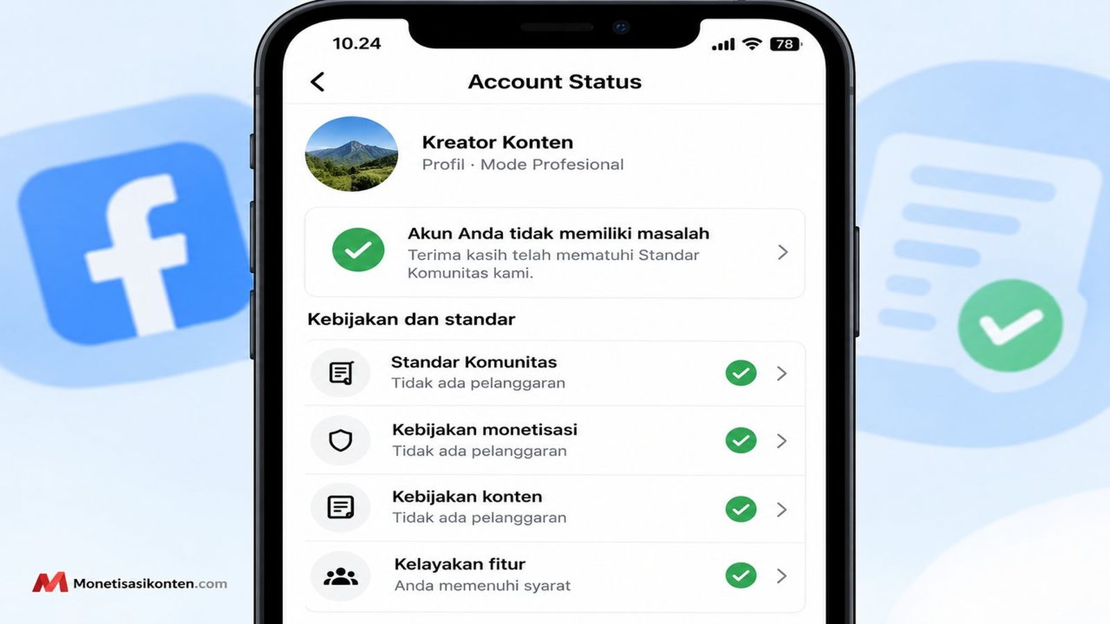 Mengabaikan Kebijakan dan Status Akun
