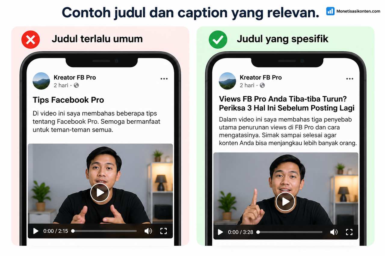 Optimalkan Judul, Caption, dan Teks pada Video